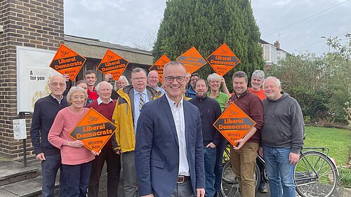 Alan Page pictured with York Lib Dem campaigners