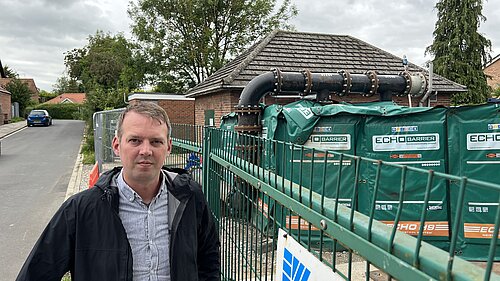 Andrew Hollyer pictured at a pumping station