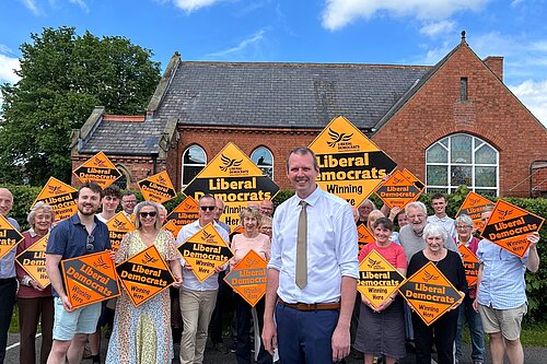 Andrew Hollyer with the lib dem campaigners