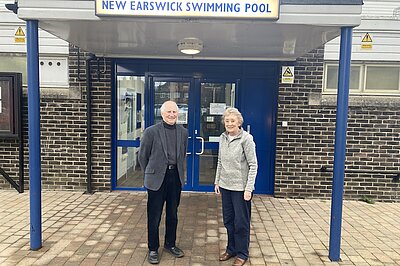 Councillors Runciman and Orrell at New Earswick Pool